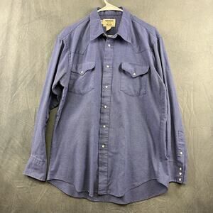 Ruddock Western Long Sleeve Pearl Snap Button Down USA Made Extra Long Tail Hunt